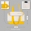 Cotton Reusable Open Top Canvas Thermal Insulated Tote Lunch Picnic Bag Cooler for Food with External & Internal Pockets