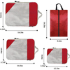 Red waterproof compression 4pcs travel accessories organizer luggage cube bag packing cubes for clothes