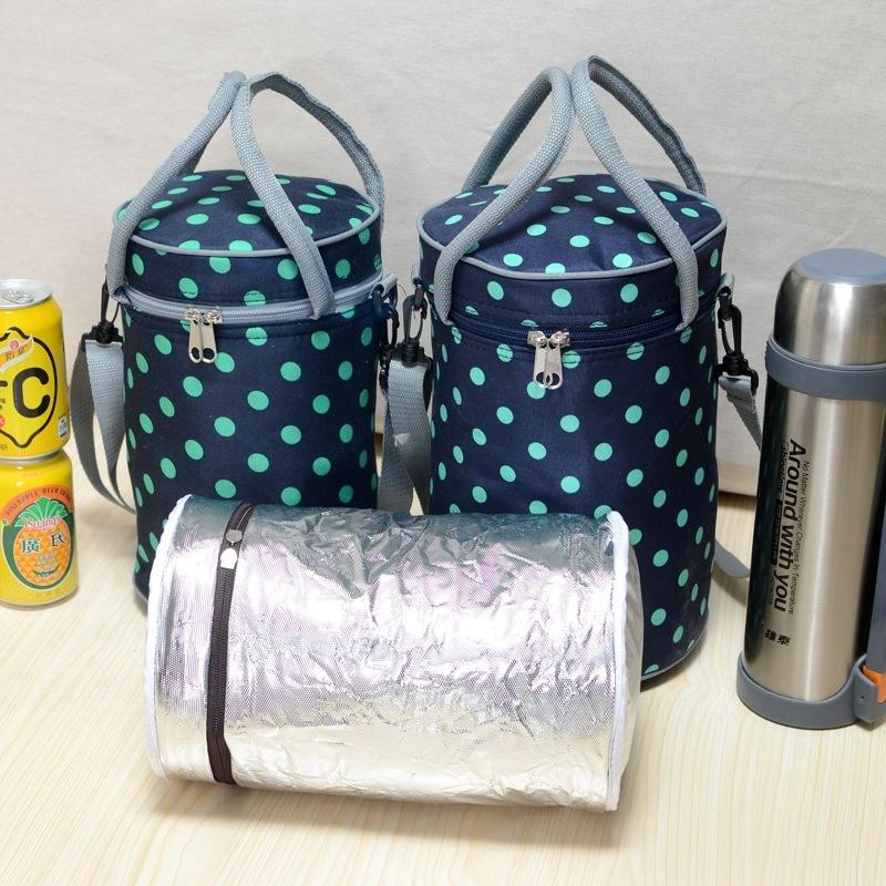 wellpromotion round lunch cooler bag Oxford cloth thick cooler bag insulated fashion aluminum foil with hand carry cooler bags factory