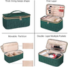 Large Capacity Travel Cosmetic Travel Organizer Double Layer Wholesale Vegan Leather Makeup Bag Pu Toiletries Bags for Men