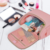 Waterproof Travel Pink Make Up Toiletry Bags Custom Logo Cosmetic Makeup Storage Organizer Bag With Hanging Hook And Handle
