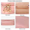 Pink Custom Private Label Logo Cosmetic Bags PU Leather Double Layer Make Up Bag Toiletry Storage Organizer Makeup Bag