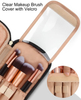Cosmetic Bag for Women 2 Layer Travel Makeup Organizer Purse Pouch Compact Capacity for Daily Use Makeup Brush Holder