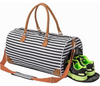 Wholesale Hot Sale Women Striped Leather Duffle Bags Tote Bags Waterproof Men Travel Sports Duffel Bag