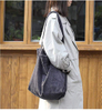 Wholesale Vintage Corduroy Shopping Bags Corduroy Shoulder Beach Bag Casual Ladies Tote Bag for Work Travel