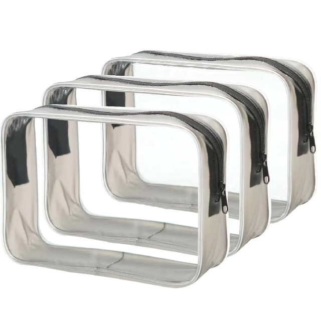 Large Capacity Leakproof Clear Transparent PVC Makeup Zippered Bag Bathroom Travel Make Up Pouch Cosmetic Bag
