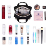 Foldable Double Layer Cosmetic Makeup Container Organizer Bag with Zipper Closure Durable Cosmetic Organizer Bag