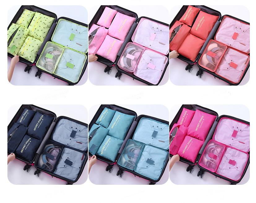 Custom printed standard size collapsible utility 7 sets travel packing cubes