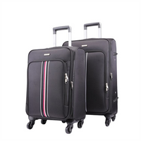 Wholesale New Style Business Factory Waterproof Black Nylon Fabric Soft Travel Luggage Set