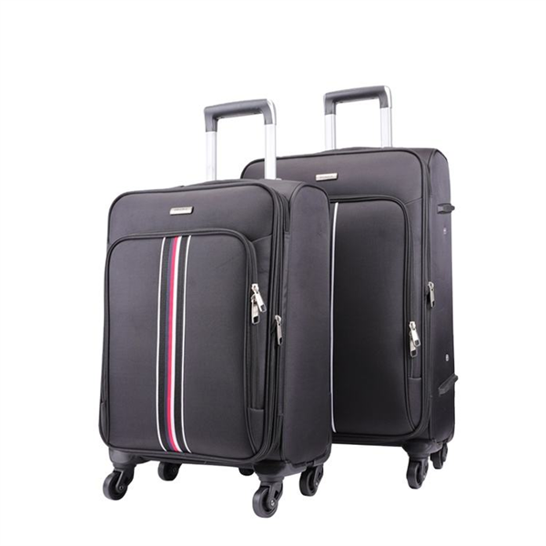 Wholesale New Style Business Factory Waterproof Black Nylon Fabric Soft Travel Luggage Set