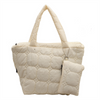 Quilted Tote Bag Nylon Women Lightweight with Small Pack Puffer Tote Bag Casual
