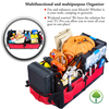 Large Collapsible Trunk Organizer Portable Multi Compartments Trunk Storage with Pockets for Grocery Cargo