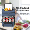 Large Capacity 18L Three Deck Insulated Lunch Bag Leakproof Reusable Lunch Box with Adjustable Strap for Outdoor Picnic Beach