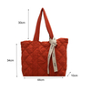 Quilted Puffer Tote Bags Women Customised Tote Large Capacity Nylon Orange Puffer Bag with Band Chrmars Women Handbag