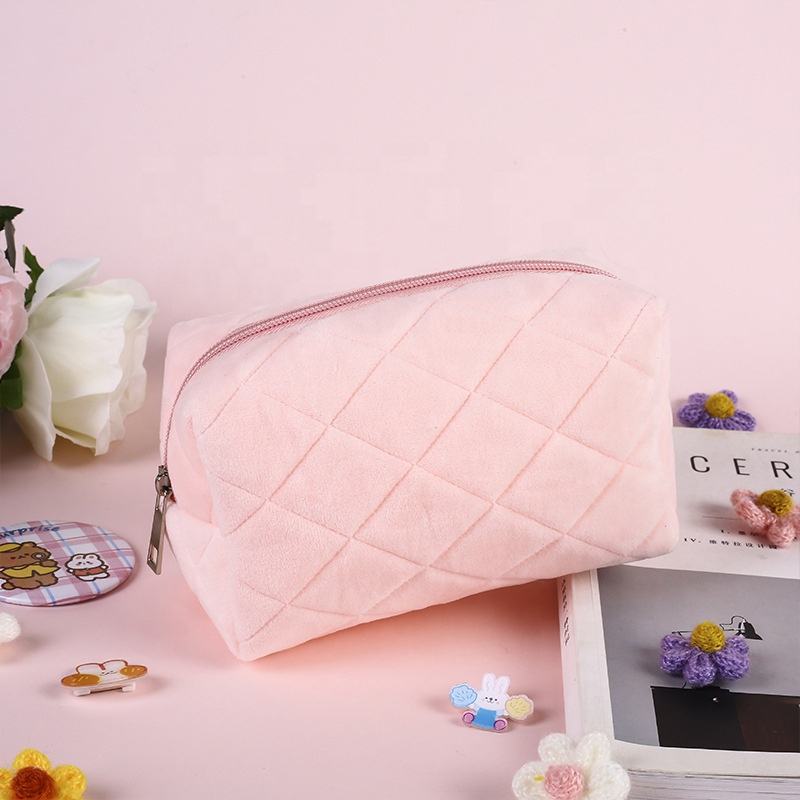 Custom waterproof makeup bag with zipper portable cosmetic pouch bag for women and girls