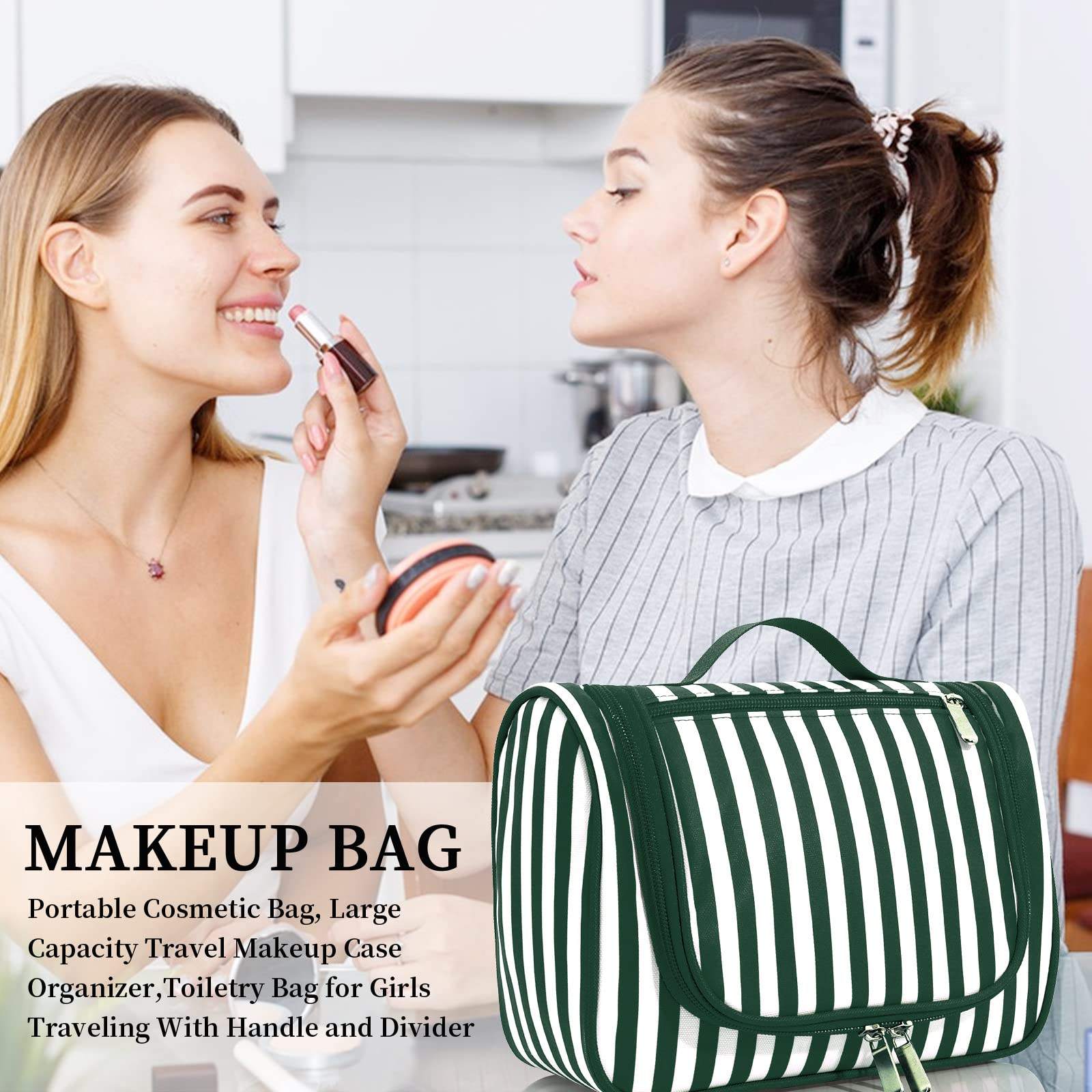 Travel Makeup Cosmetic- Hanging Toiletry Bag Large Makeup Organizer Bag