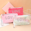 Custom Sequins Embroidery Women Velvet Make Up Pouch Cosmetic Wholesale Makeup Travel Pouch Cosmetics