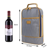 Upgraded Portable Waterproof Travel Single Bottle Insulated Wine Carrier Tote Wine Cooler Bag with Glasses Compartment