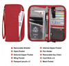 New Red Women Family Card Doucment Organizer Purse Pouch Travel Wallet High Quality Passport Holder