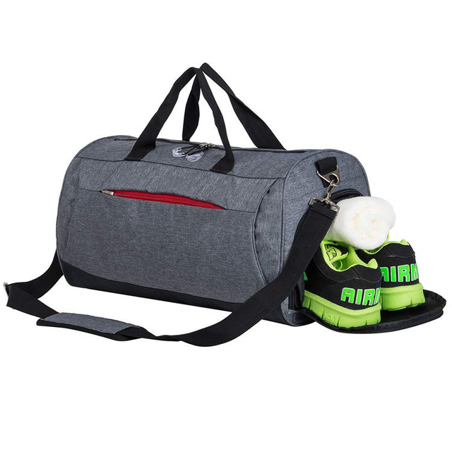 High quality duffel bag with shoe compartment,gym sports travel bag for men