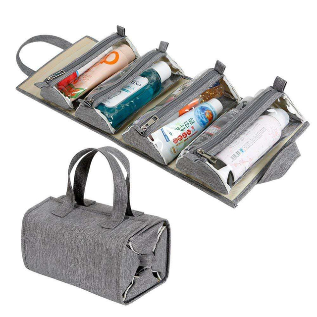 Folding Portable Travel Men Roll Up Toiletry Bags Cosmetic Makeup Kit