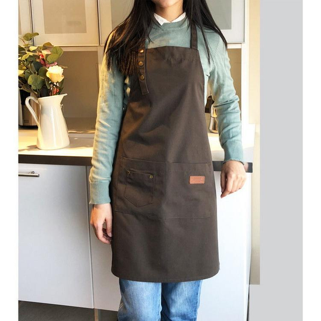 Wholesale chef denim apron kitchen jeans denim bib aprons custom print for men women