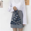 Small Girls Clutch Carry Bag for Mobile Phone Key Custom Print Cotton Canvas Ladies Knot Wrist Bag