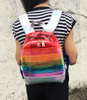 Women Fashion Waterproof Rainbow School Leisure PVC Teenage Ladies Laser Transparent Clear pvc Backpack Bag