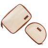 Womens Cotton Make Up Bags Canvas Zipper Makeup Pouch Toiletry Organizer Leather Cosmetic Bag