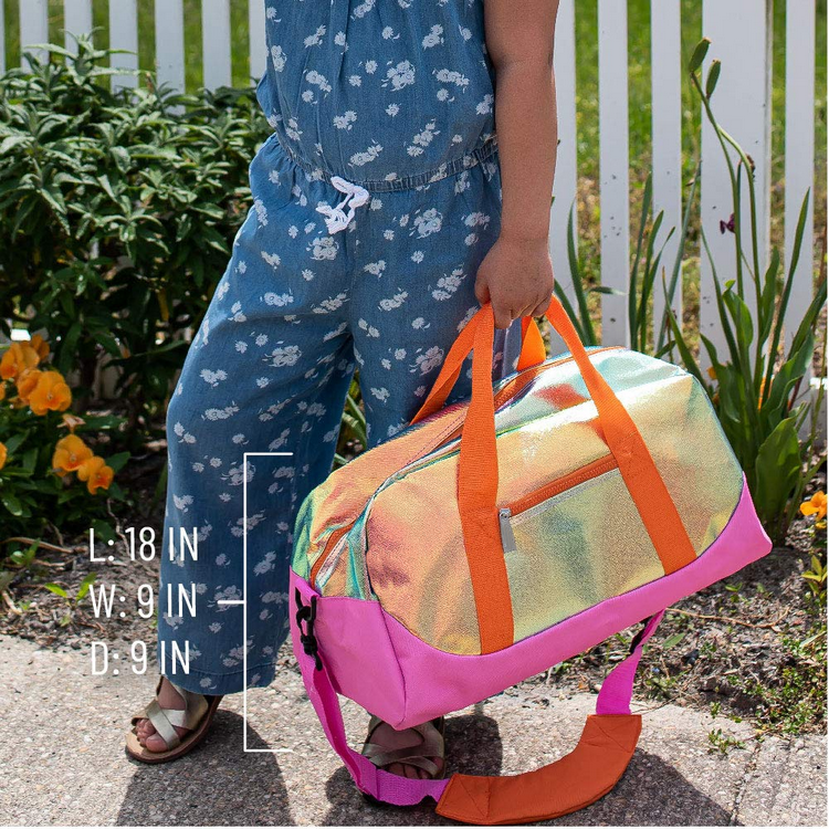 Waterproof Vegan Leather Sports Gym Duffle Bags Fashion Women Girls Weekend Overnight Travel Duffel Bag