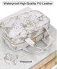 Customized Men Portable Folding Marble Leather Makeup Organizer Collapsible PU Leather Toiletry Cosmetic Bag Wome