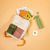 Cute Corduroy Drawstring Backpack Canvas Drawstring Backpack Students Bookbag School Bags with Shoulder Strap