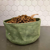 Reusable Eco-friendly Canvas Collapsible Dog Bowl Outdoor Walking Puppy Kibble Bowl With Hanging Buckle