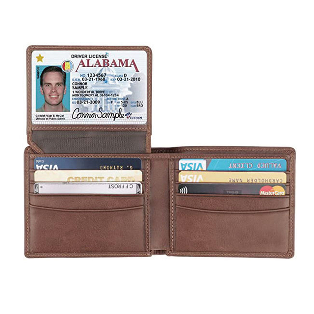 fashion men business card holder leather wallet soft pu leather RFID slim bifold wallet for men