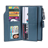 custom cheap ladies pu leather wrist clutch long wallet large capacity rfid card holder wallet with 20 card slots