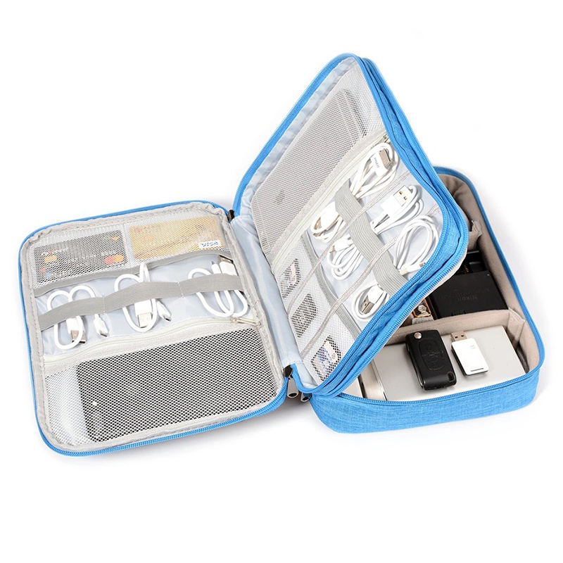 custom portable gray EVA travel case bag for usb cable power bank hard drive memory cards hard drive flash drive and earphones