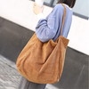 Large Woman Shoulder Bag Work School Bags Custom Soft Corduroy Shopping Tote Bag