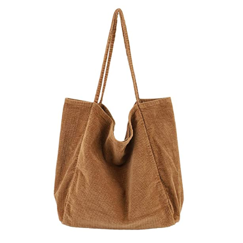 Large Woman Shoulder Bag Work School Bags Custom Soft Corduroy Shopping Tote Bag