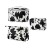 Portable Beauty Leopard Pu Leather 3 Piece Make Up Makeup Storage Organizer Cosmetic Bag Toiletry Bags for Traveling