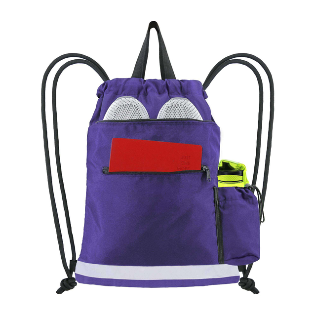 Wholesale Custom Logo Front Pockets Gym Backpack For Unisex Boys Girls Gym Sport Outdoor Drawstring Bag