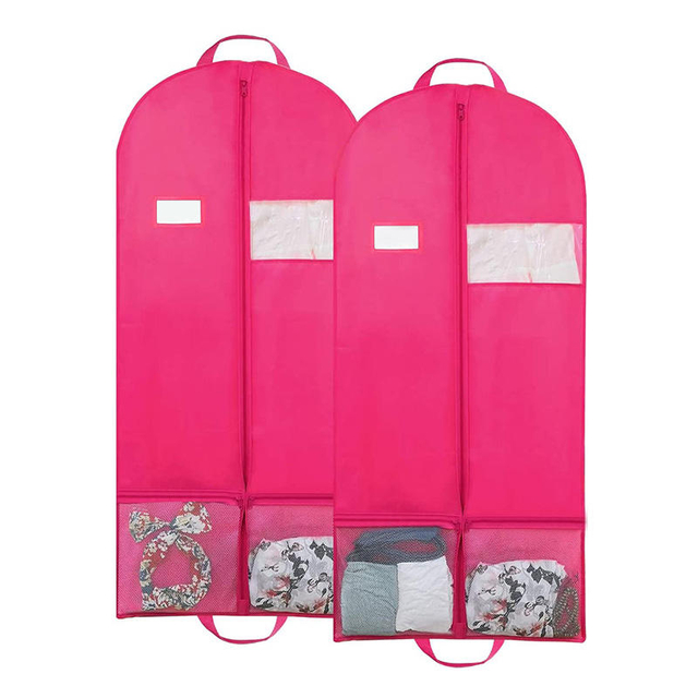 Portable Waterproof Garment Bag Cover Bag Hanging Kids Dancing Dress Cover Bag With Zipper Pockets