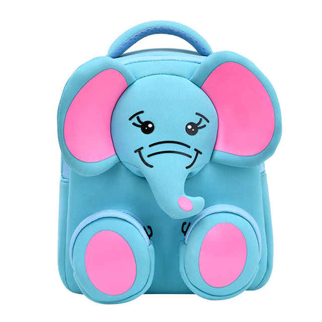 Custom Waterproof Neoprene Mini Cute Cartoon Elephant School Choldren Backpack Bags Lightweight Toddle Backpack