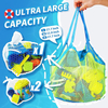 Mesh Beach Tote Bag Toy Storage Sand Toys Organizer Sea Shell Bags for Boys and Girls Travel Mesh Bag