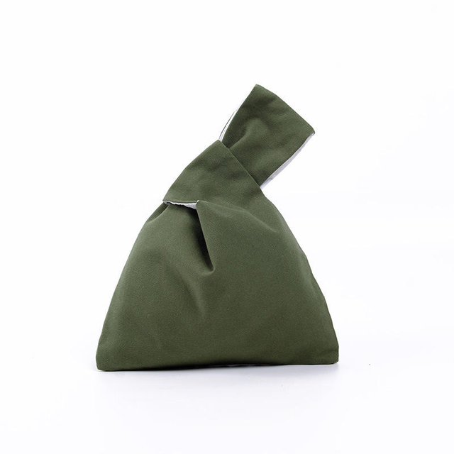 Eco Friendly Mini Portable Wrist Pouch Bag Custom Japanese Knot Cotton Canvas Wrist Strap Bag for Women