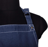 Cotton apron for women with pocket, blue organic cotton apron with adjustable neck strap