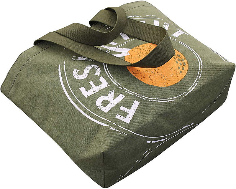 Heavy Duty Cotton Canvas Large Multi Purpose Reusable Grocery Shopping Tote Bag with Long Handle