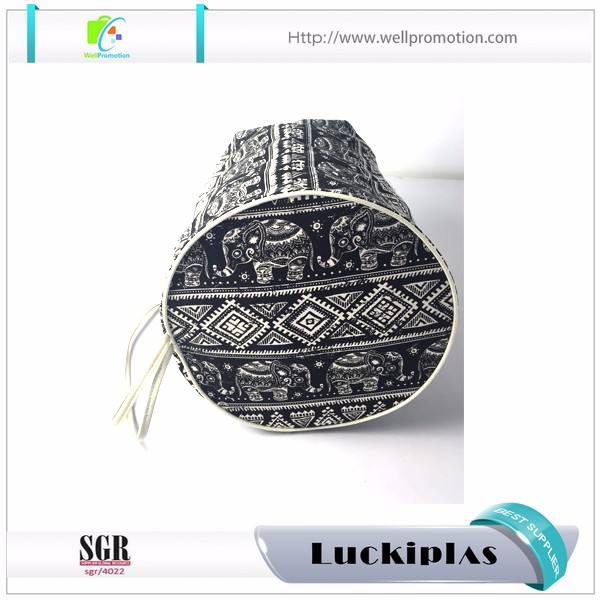 Ethnic design canvas drawstring bagpack,canvas rucksack, sail bag sailor backpack bag
