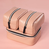 Preminium Waterproof Cosmetic Bags Travel Organizer Toiletry Bag Set Pink Makeup Storage Hanging Handbag