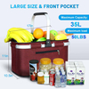 Collapsible Picnic Basket Shopping Travel Camping Grocery Bags Leak-Proof Insulated Folding Thermal Drink Cooler Basket Bag
