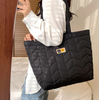 Oversized Puffy Quilted Nylon Tote Bag Lady Women Winter Shoulder Bag Padded Puff Custom Down Women Puffer Tote Bag